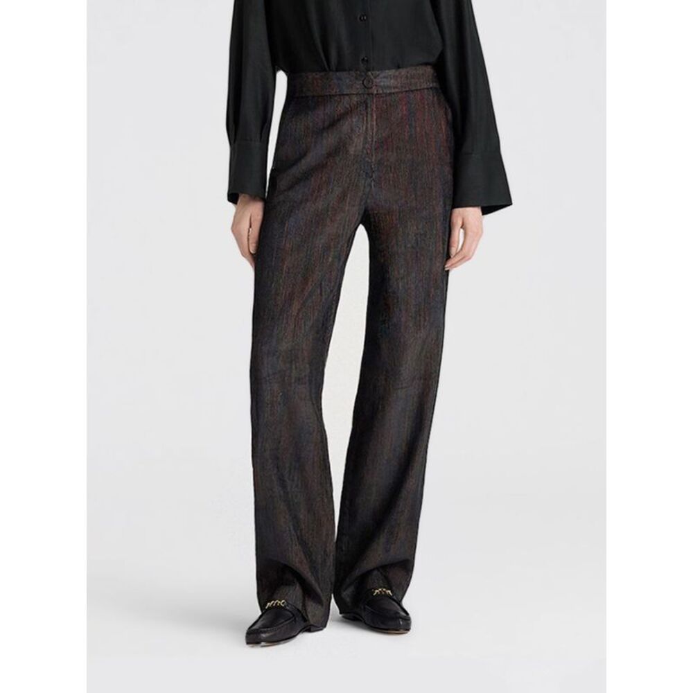 Momoniœ Women Frost High-Waisted Straight Wide Leg Trousers Momoni¬ In Velvet